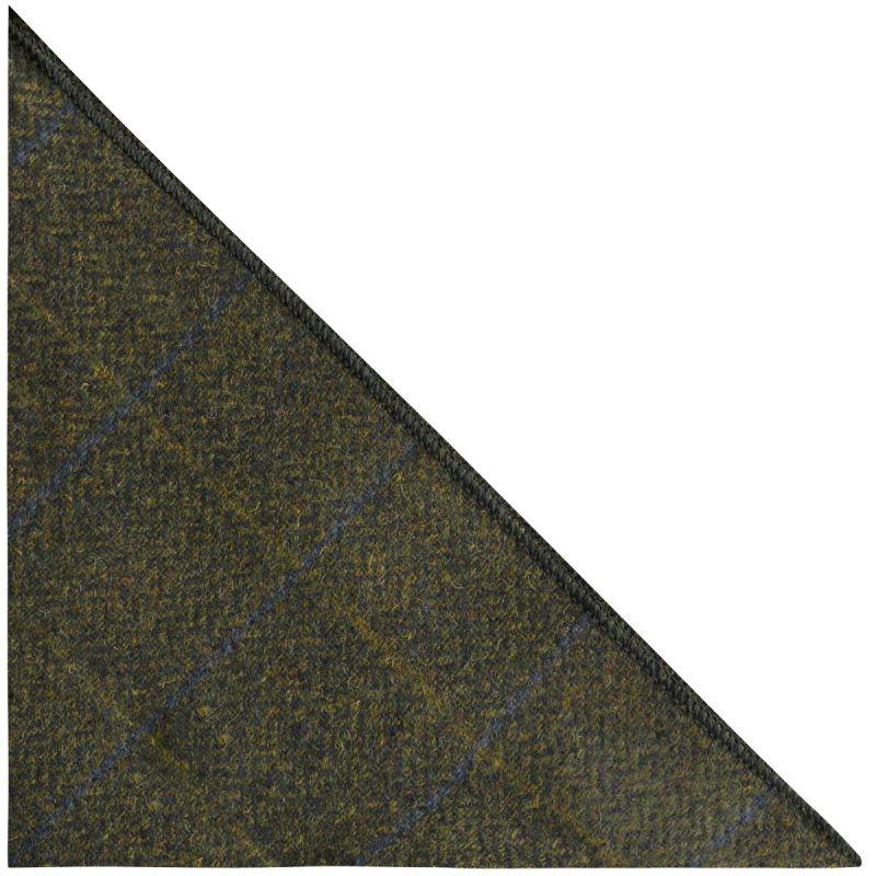 King & Priory Juniper Green Herringbone Check Pocket Square
