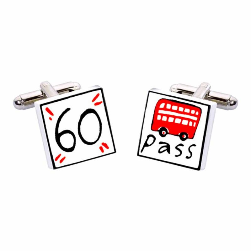 king & priory 60 Bus Pass Cufflinks by Sonia Spencer