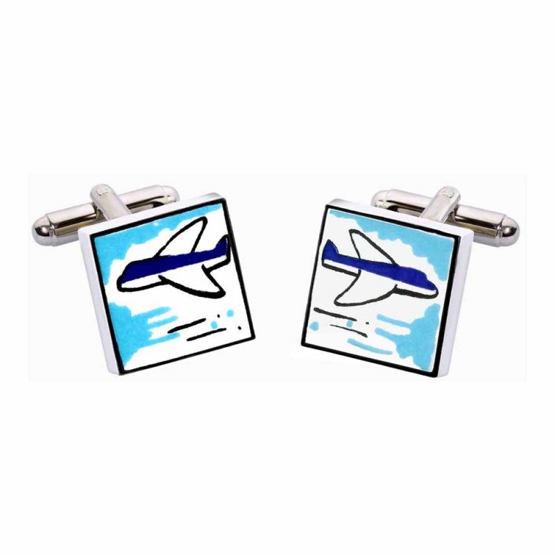 king & priory Aeroplane Cufflinks by Sonia Spencer