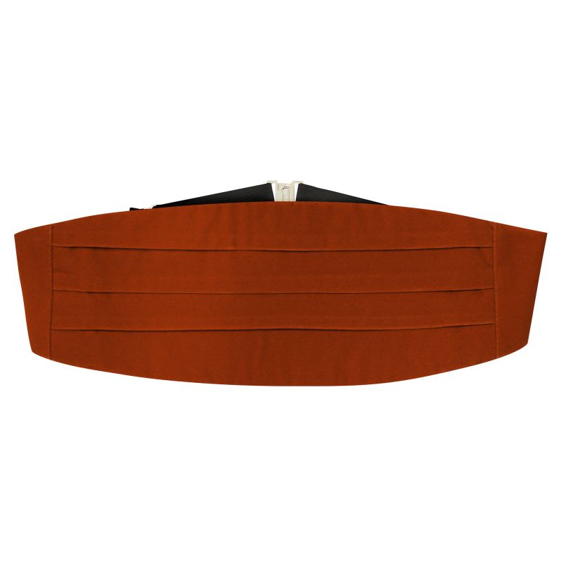 king & priory Amber Brown Velvet Cummerbund