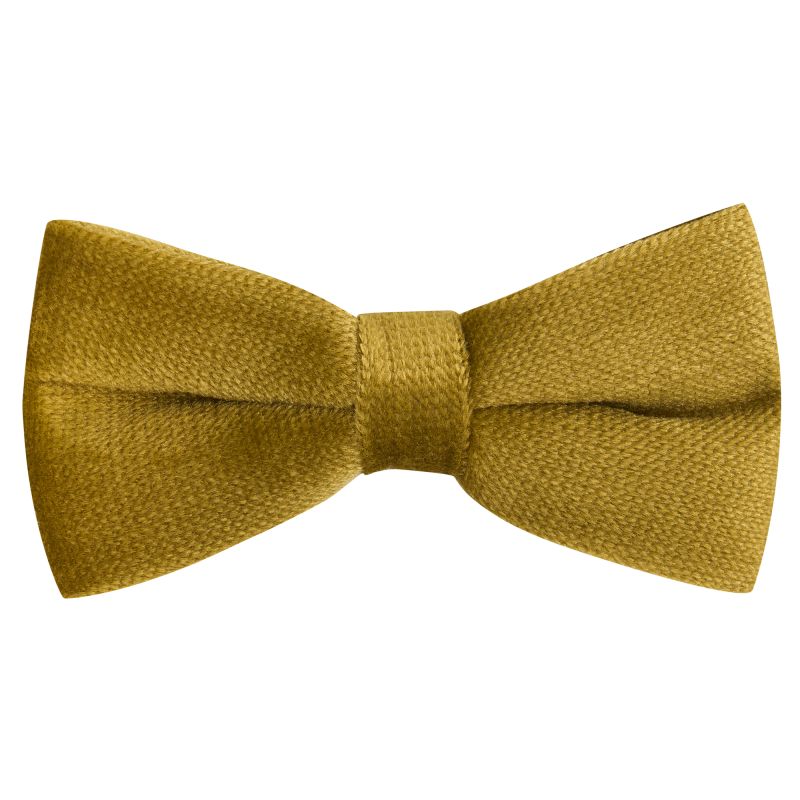 King & Priory Antique Gold Textured Velvet Bow Tie