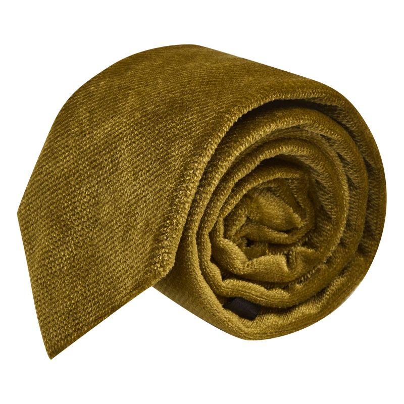 King & Priory Antique Gold Textured Velvet Tie