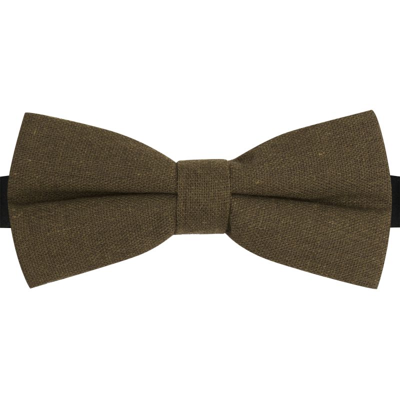 King & Priory Army Green Linen Bow Tie