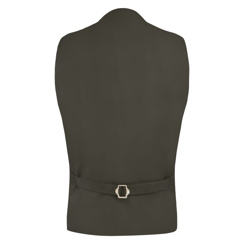 king & priory Army Green Linen Waistcoat