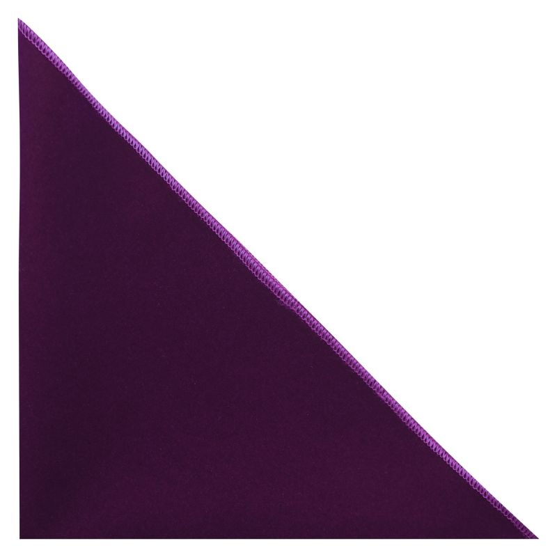 King & Priory Aubergine Purple Velvet Pocket Square
