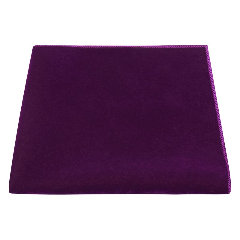 king & priory Aubergine Purple Velvet Pocket Square