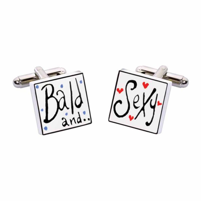 king & priory Bald & Sexy Cufflinks by Sonia Spencer