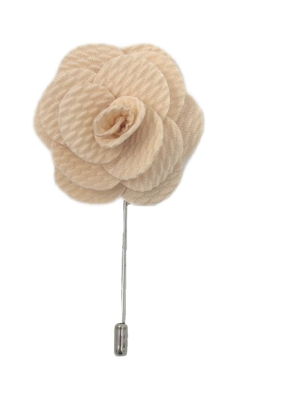 king & priory Beige Flower/Rose Lapel Pin