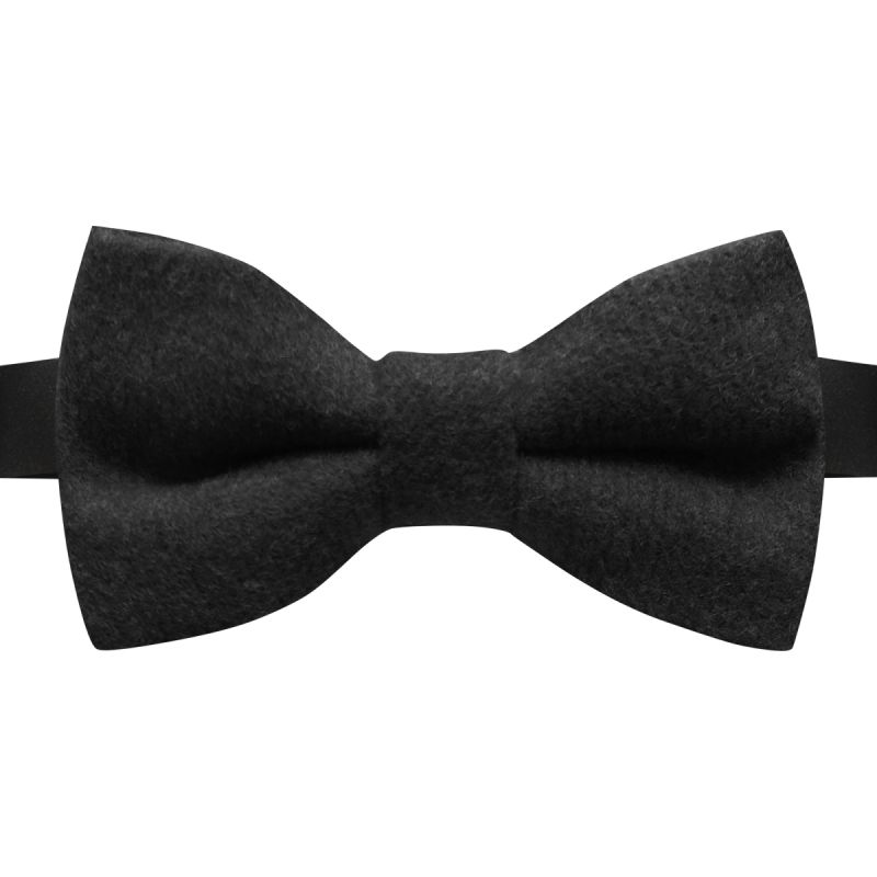 king & priory Black Donegal Tweed Bow Tie