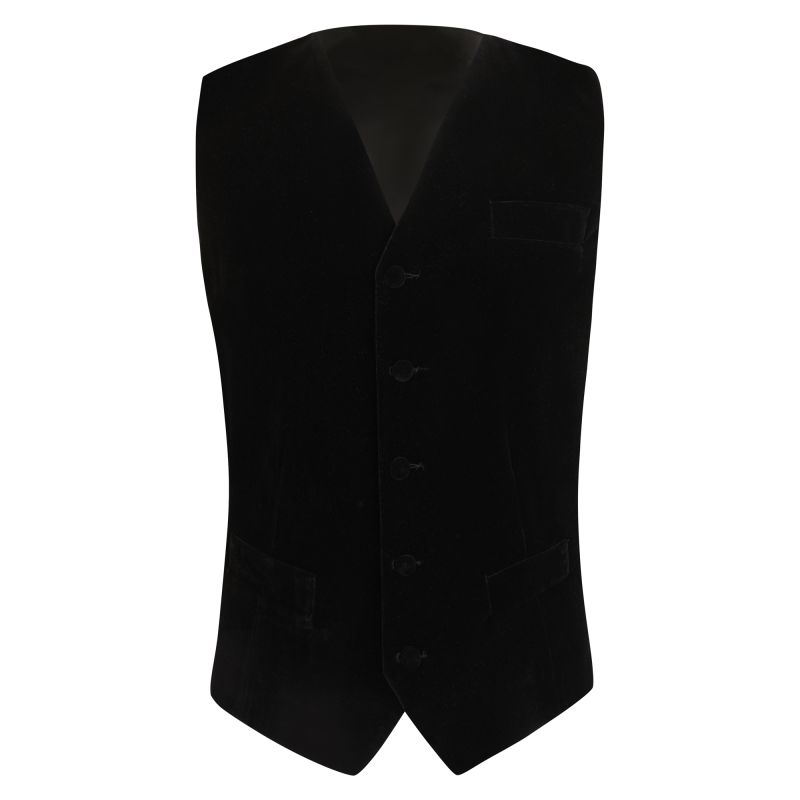 King & Priory Black Velvet Waistcoat