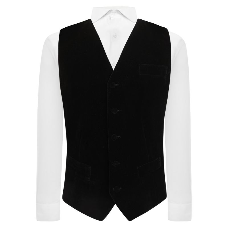 king & priory Black Velvet Waistcoat