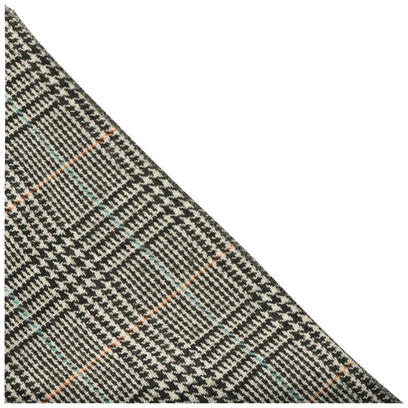 King & Priory Black & White Dogtooth Pocket Square