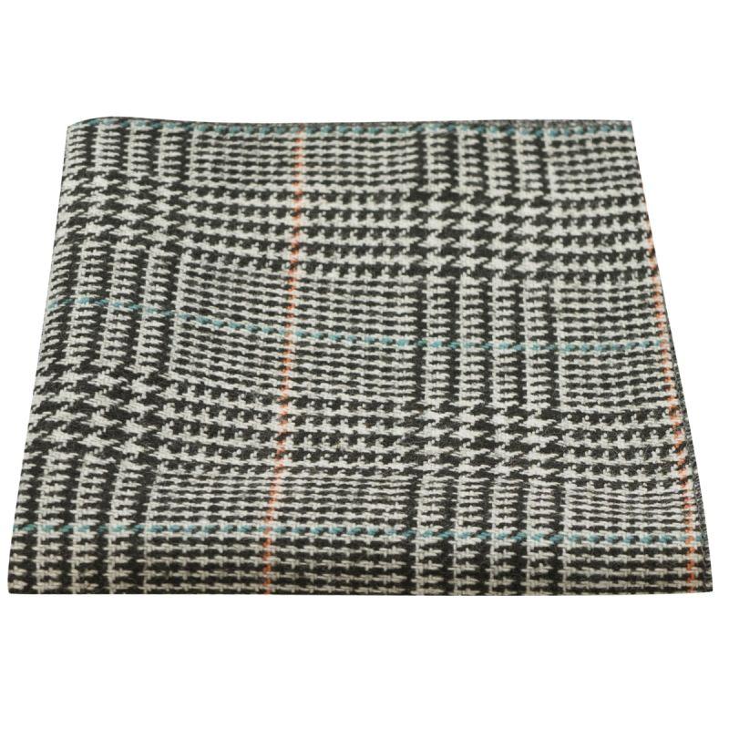 king & priory Black & White Dogtooth Pocket Square