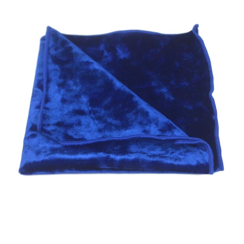 king & priory Blue Crushed Velvet Pocket Square