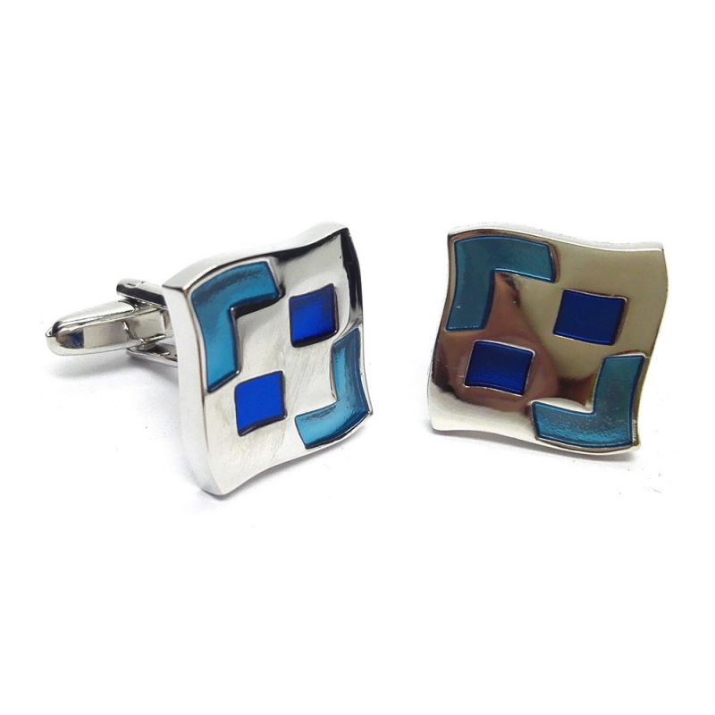 king & priory Blue Flag Design Cufflinks