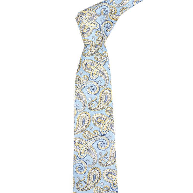 king & priory Blue with Gold Paisley Tie