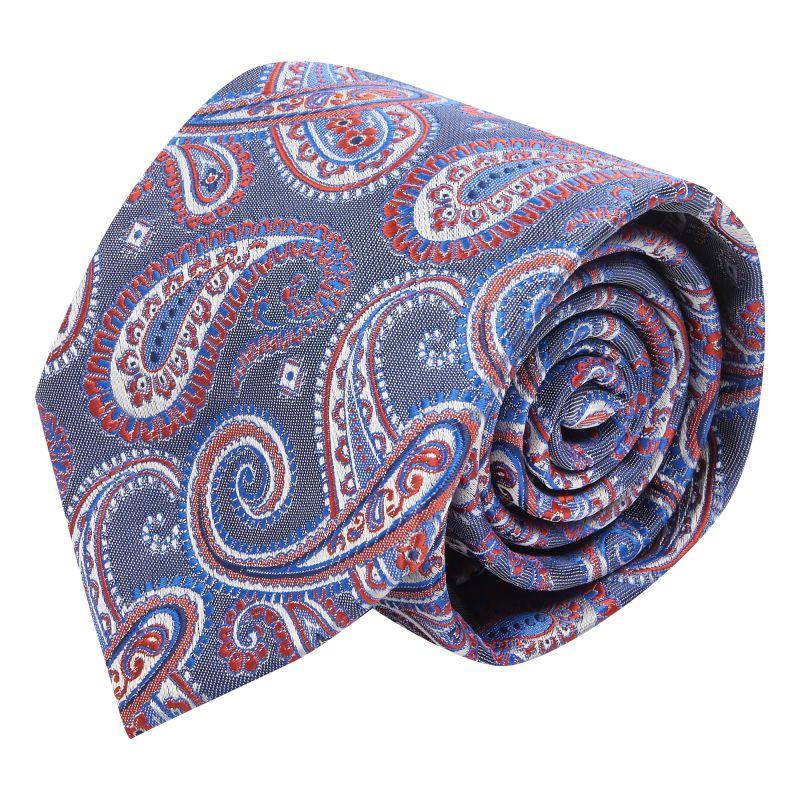 king & priory Blue with Red Paisley Tie