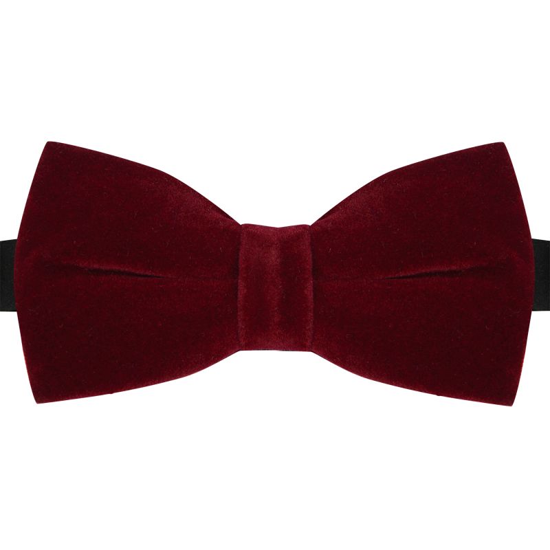 King & Priory Bordeaux Red Velvet Bow Tie