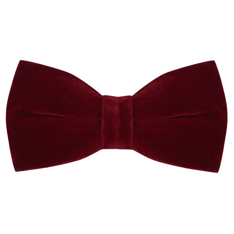 king & priory Bordeaux Red Velvet Bow Tie