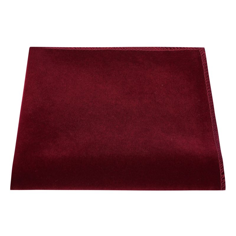 king & priory Bordeaux Red Velvet Pocket Square