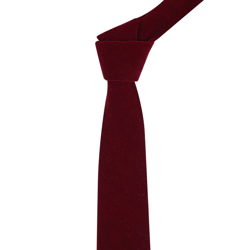 King & Priory Bordeaux Red Velvet Tie