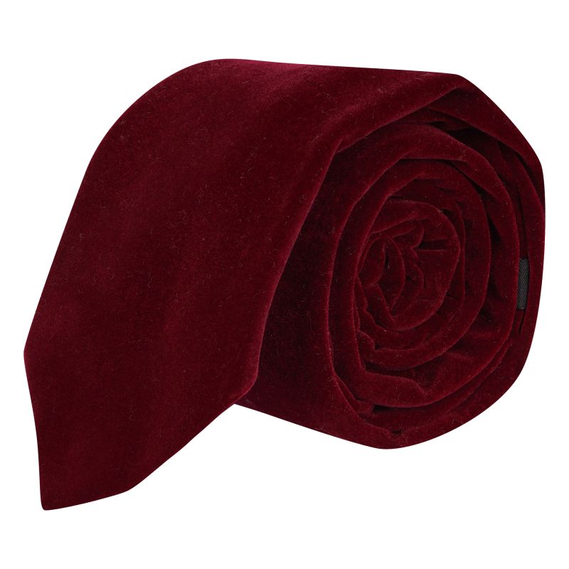 king & priory Bordeaux Red Velvet Tie
