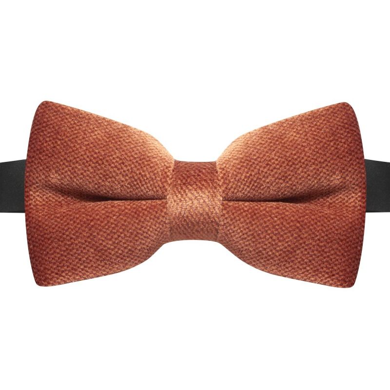 King & Priory Boys Bronze Textured Velvet Bow Tie