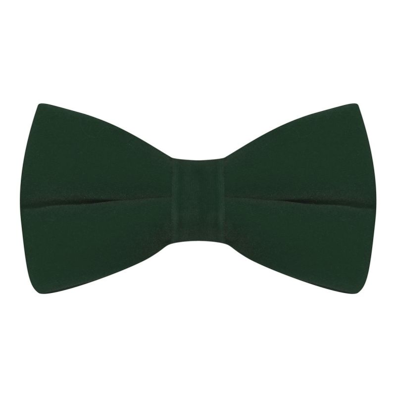 king & priory Boys Dark Green Velvet Bow Tie