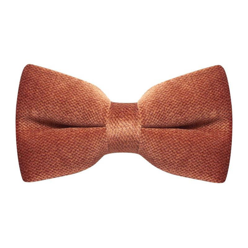 king & priory Bronze Textured Velvet Bow Tie