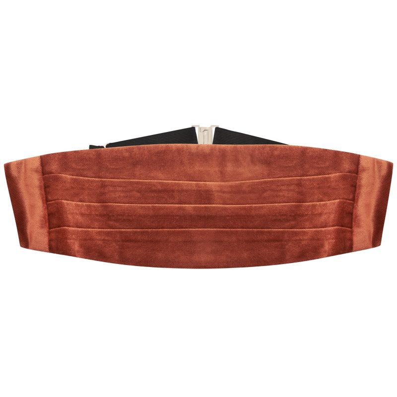king & priory Bronze Textured Velvet Cummerbund
