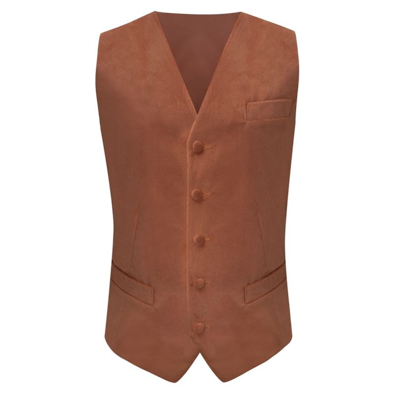 King & Priory Bronze Textured Velvet Waistcoat