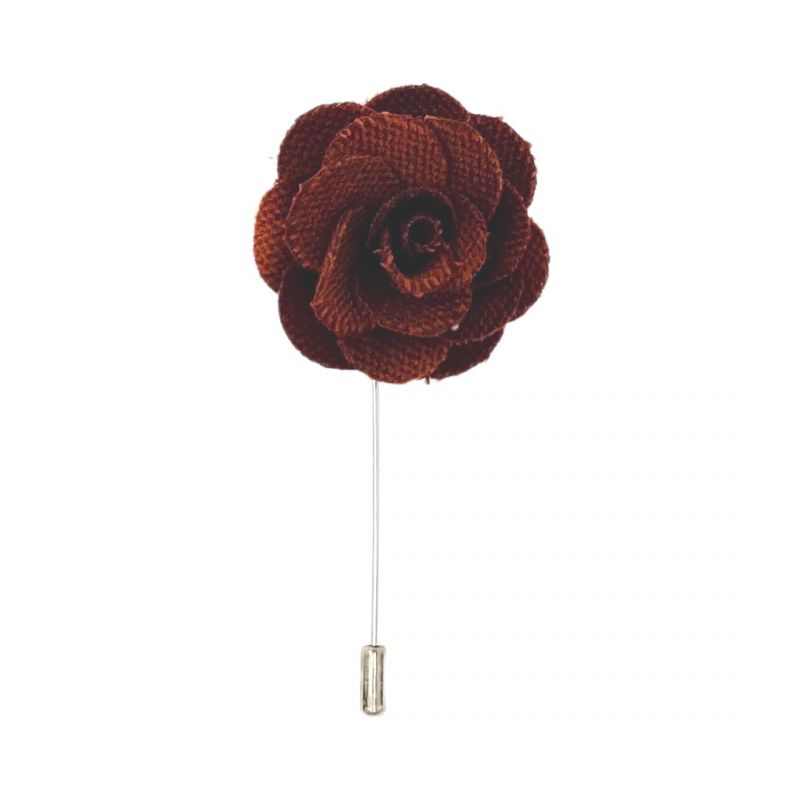 king & priory Bronze Velvet Flower/Rose Lapel Pin