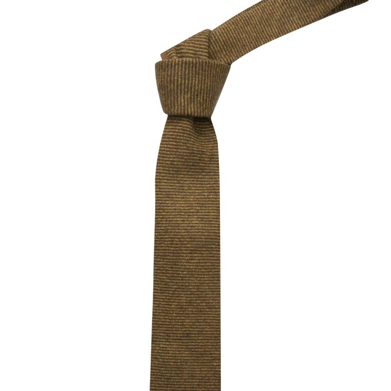 King & Priory Brown Sharkskin Stripe Tie