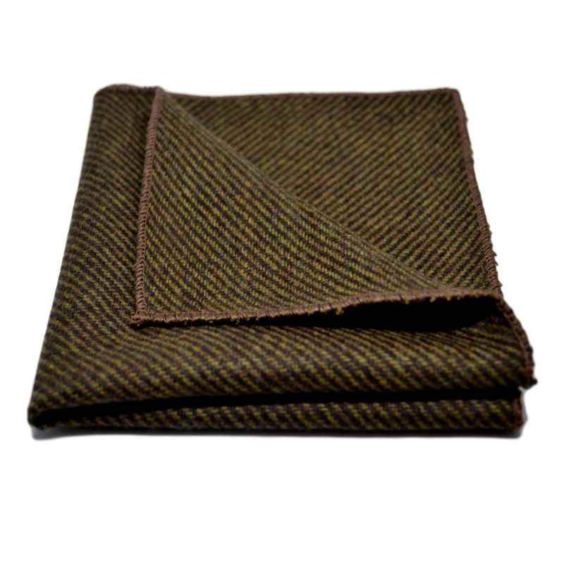 King & Priory Brown Sharkskin Tie & Pocket Square Set