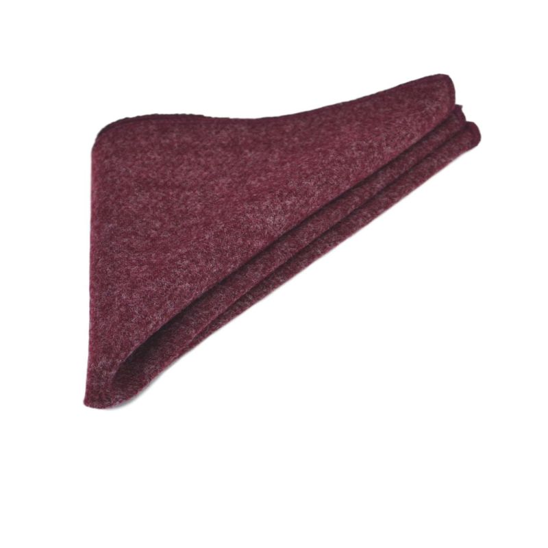 King & Priory Burgundy Donegal Tweed Pocket Square