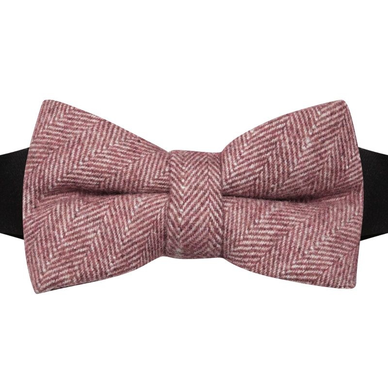 King & Priory Burgundy Herringbone Bow Tie