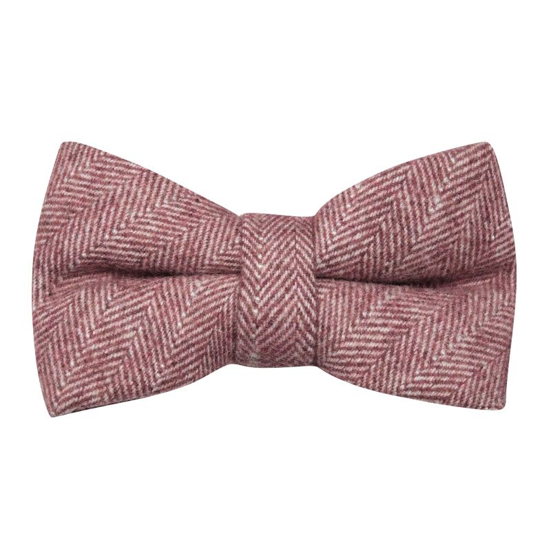 king & priory Burgundy Herringbone Bow Tie
