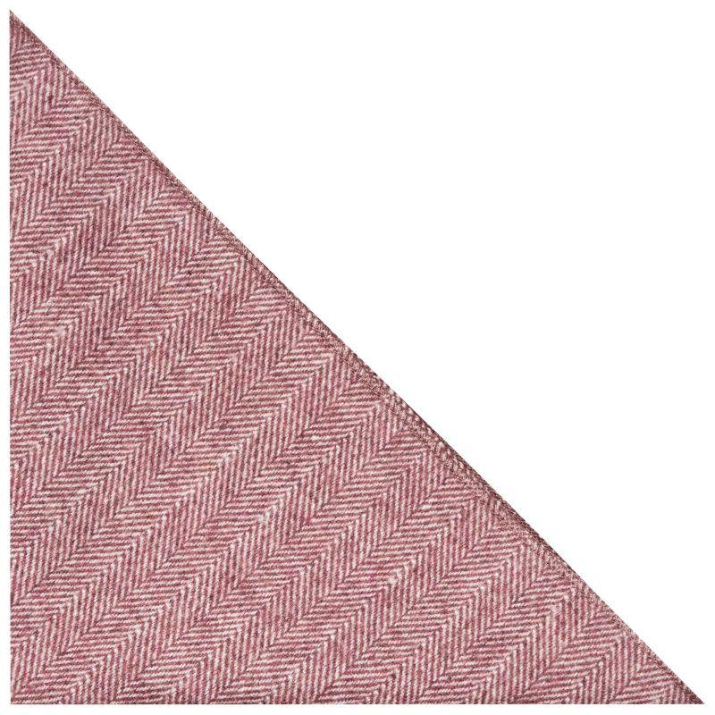 King & Priory Burgundy Herringbone Pocket Square