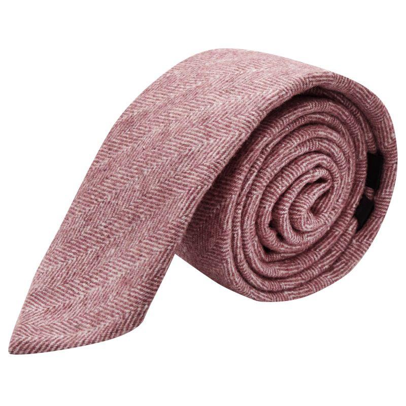 king & priory Burgundy Herringbone Tie