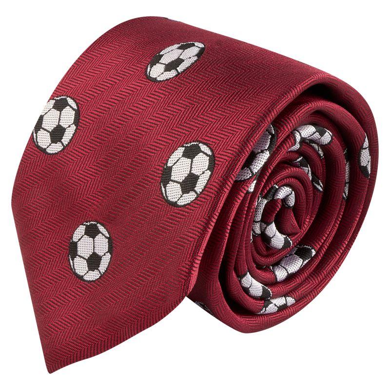 King & Priory Burgundy Red Football Herringbone Tie