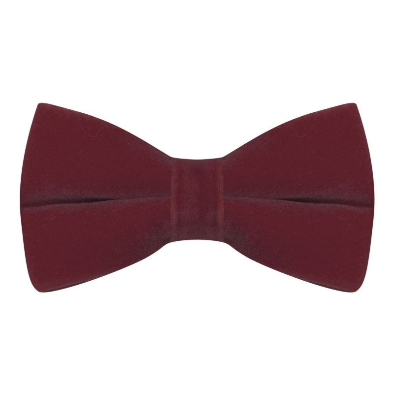 king & priory Burgundy Velvet Bow Tie