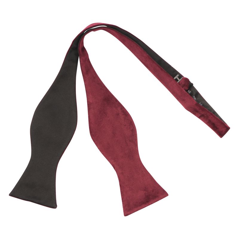 king & priory Burgundy Velvet Self-Tie Bow Tie