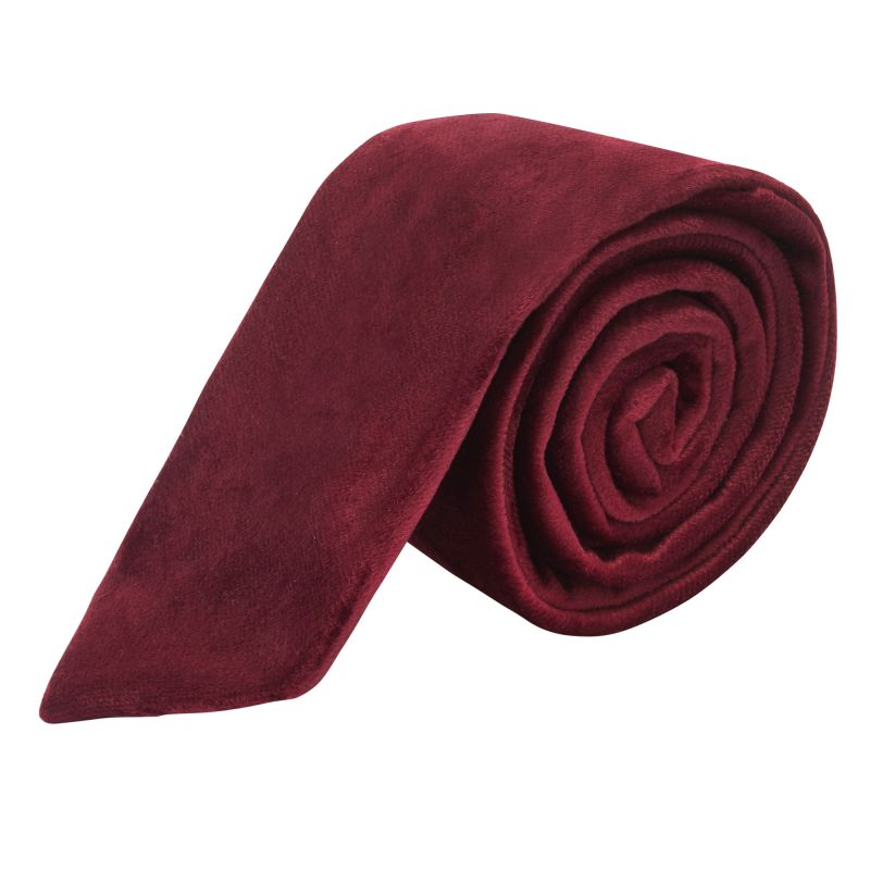 king & priory Burgundy Velvet Tie