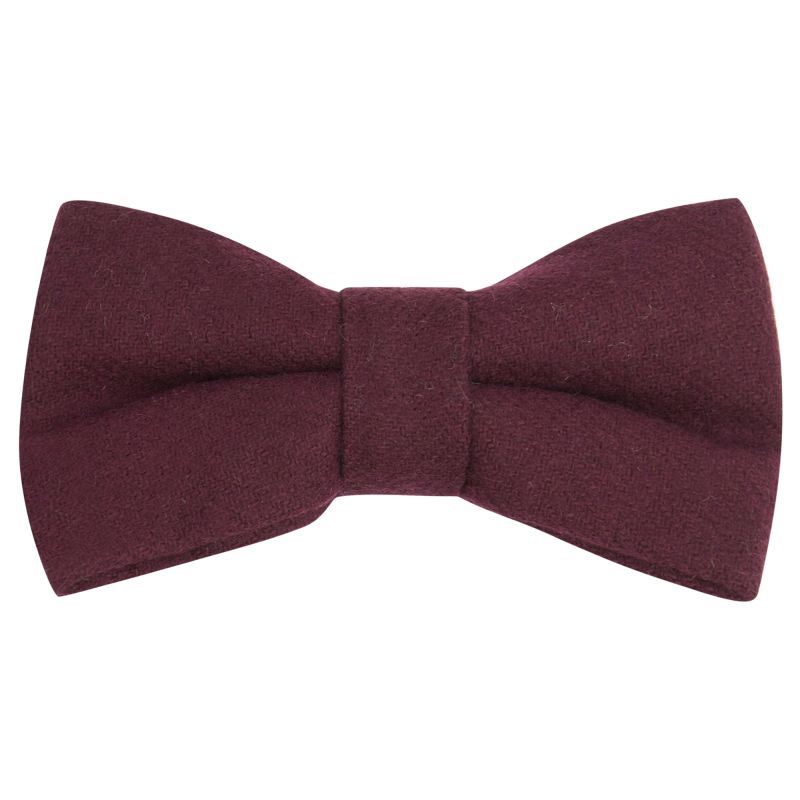 King & Priory Burgundy Wool Bow Tie