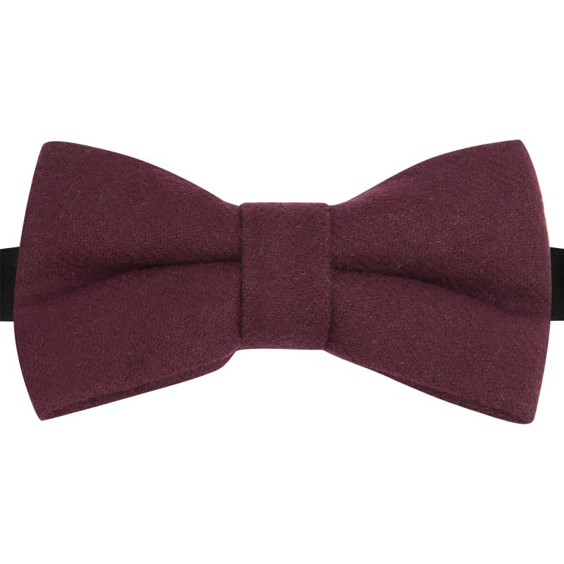 king & priory Burgundy Wool Bow Tie