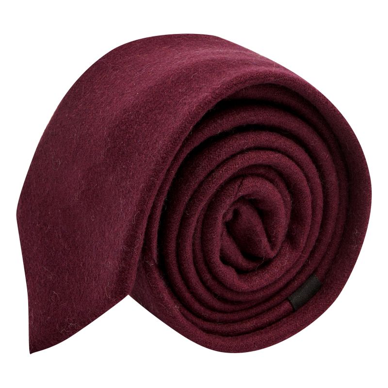 king & priory Burgundy Wool Tie