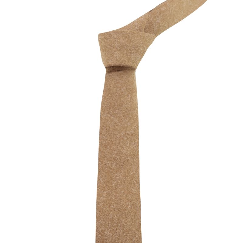 King & Priory Camel Brown Donegal Tweed Tie