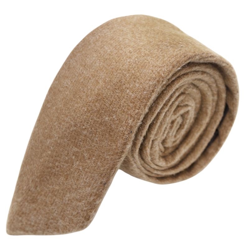 king & priory Camel Brown Donegal Tweed Tie