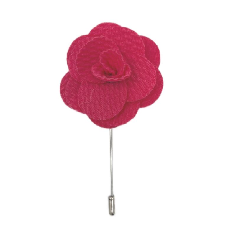 king & priory Cerise Pink Flower/Rose Lapel Pin