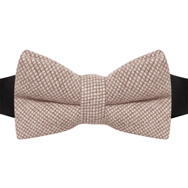 King & Priory Champagne Brown Waffle Bow Tie